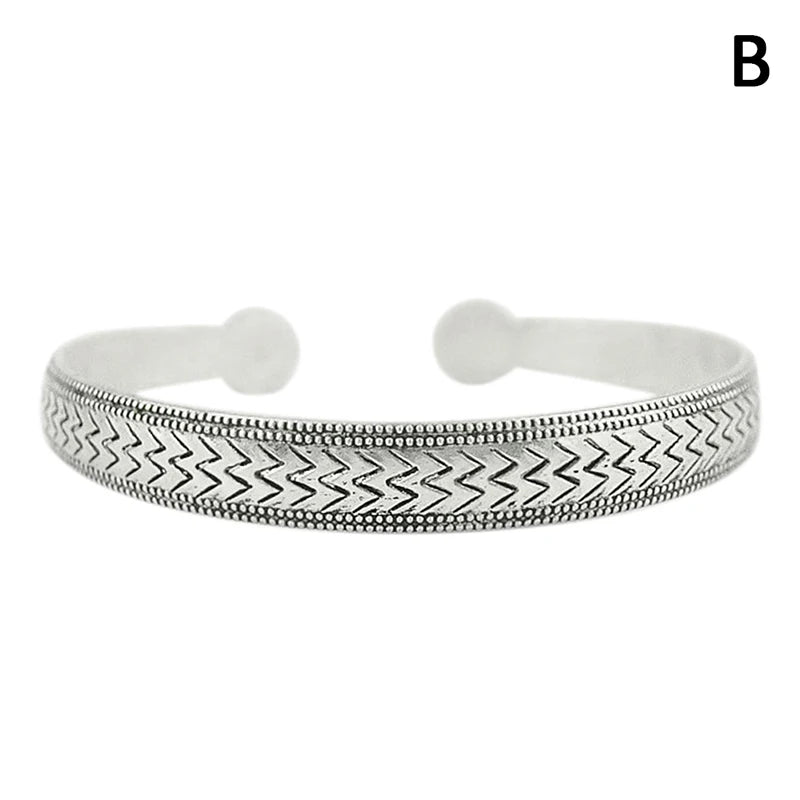9styles Vintage Silver Bangles Bracelet Antique Tibetan Silver Bracelets For Women Tibetan Silver Jewelry