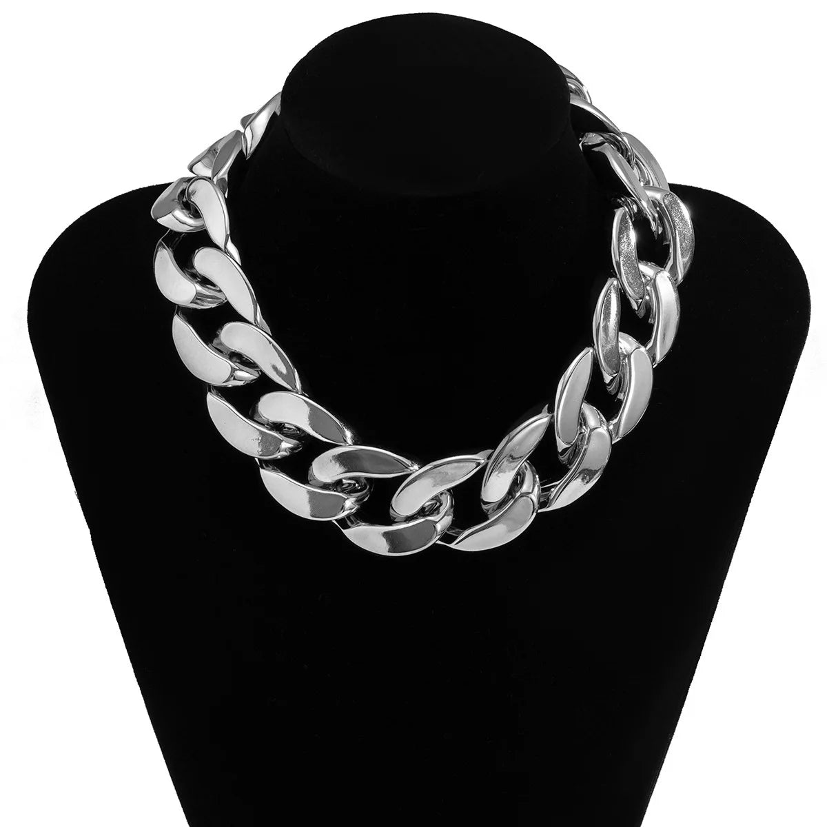 Simple Exaggerated Necklace Lady 4 Color Hip Hop Distorted Thick CCB Chain Creative Necklaces Fashion Glamour Girl Jewelry Gift