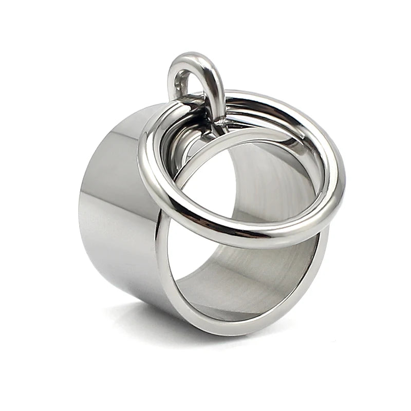 Laser Rings for Women Fashion Geometric Bar Knuckle Jewelry Gold Silver Color 15mm 316L Stainless Steel Cool Ring