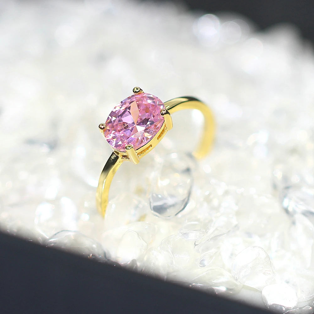 Wedding Engagement Rings For Women Jewellry For Female Gold Color Ring With Stone Women' Ring Dating Jewelry Wholesale R865