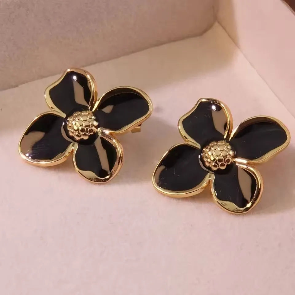 Cazador 2Pcs Flower Women's Earrings Stainless Steel Stud Earrings Jewelry Trend 2025 Party Wedding Birthday Gifts New Wholesale