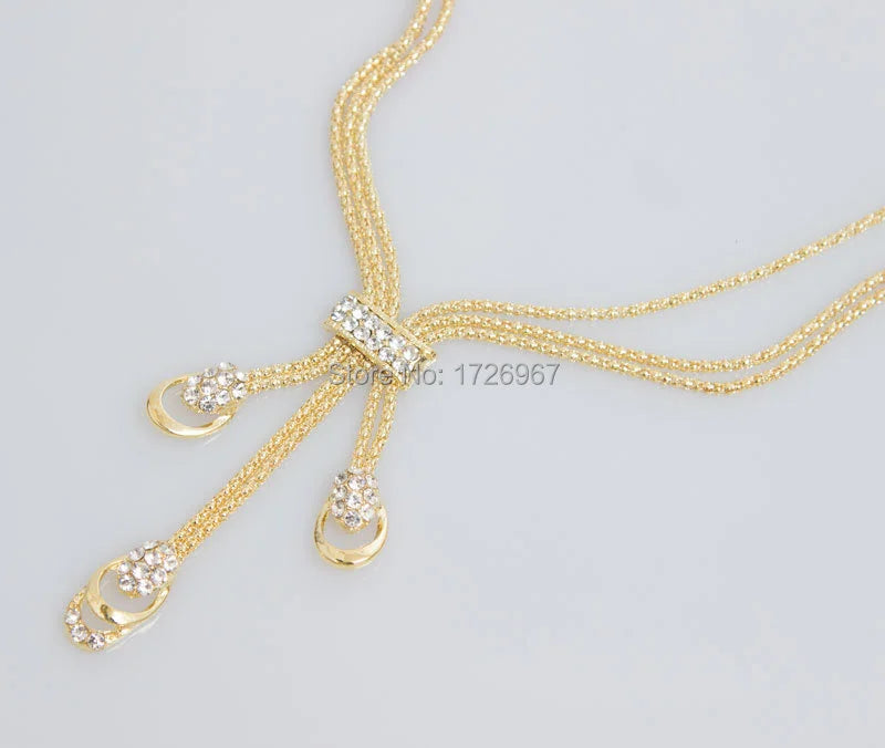 Free Shipping Latest Fashion Trendy Jewelry Set For Women Gold/Silver Color Beads Collar Necklace Earrings Bracelet Rings Sets