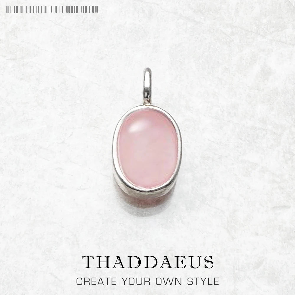 Pendants Pink Oval Opal Stone Winter New Fashion Jewelry Europe 925 Sterling Silver Accessories Gift For Women