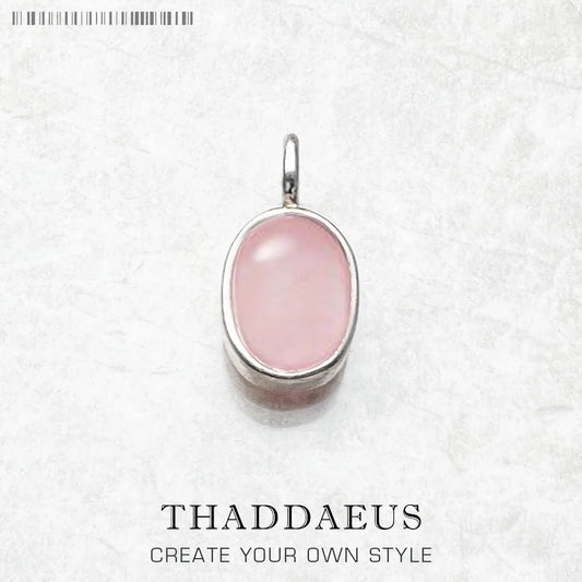 Pendants Pink Oval Opal Stone Winter New Fashion Jewelry Europe 925 Sterling Silver Accessories Gift For Women