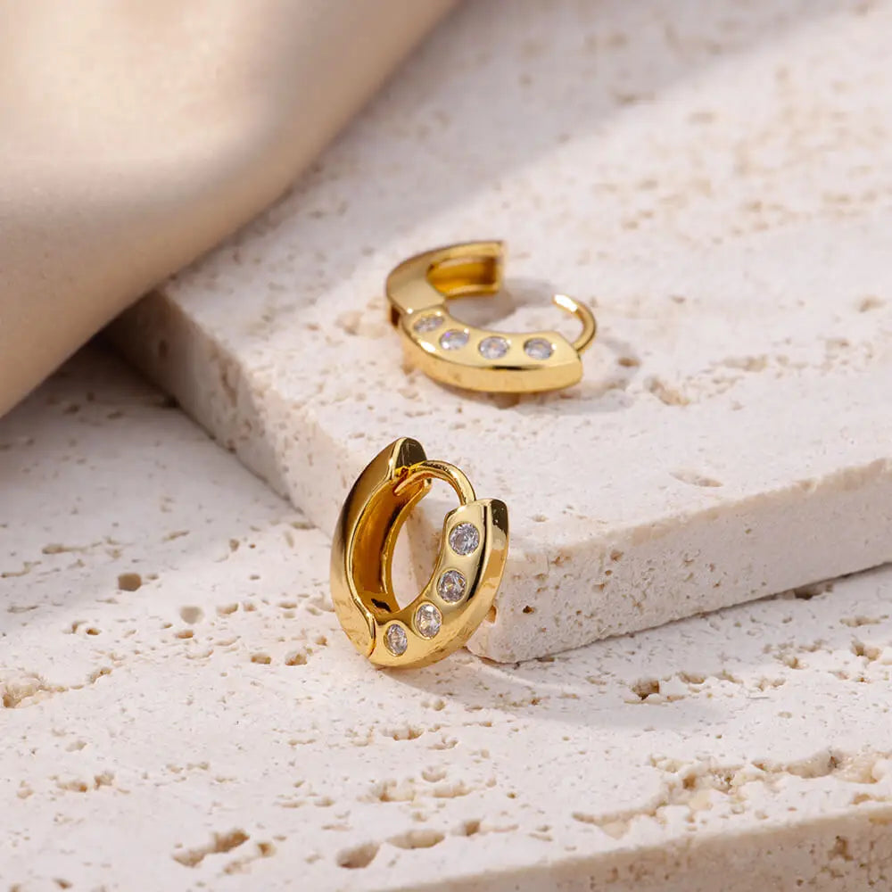 Zircon Star Earring For Women Girl Stainless Steel Hoop Piercing Earring y2k 2023 New Jewelry Accessories aretes free shipping