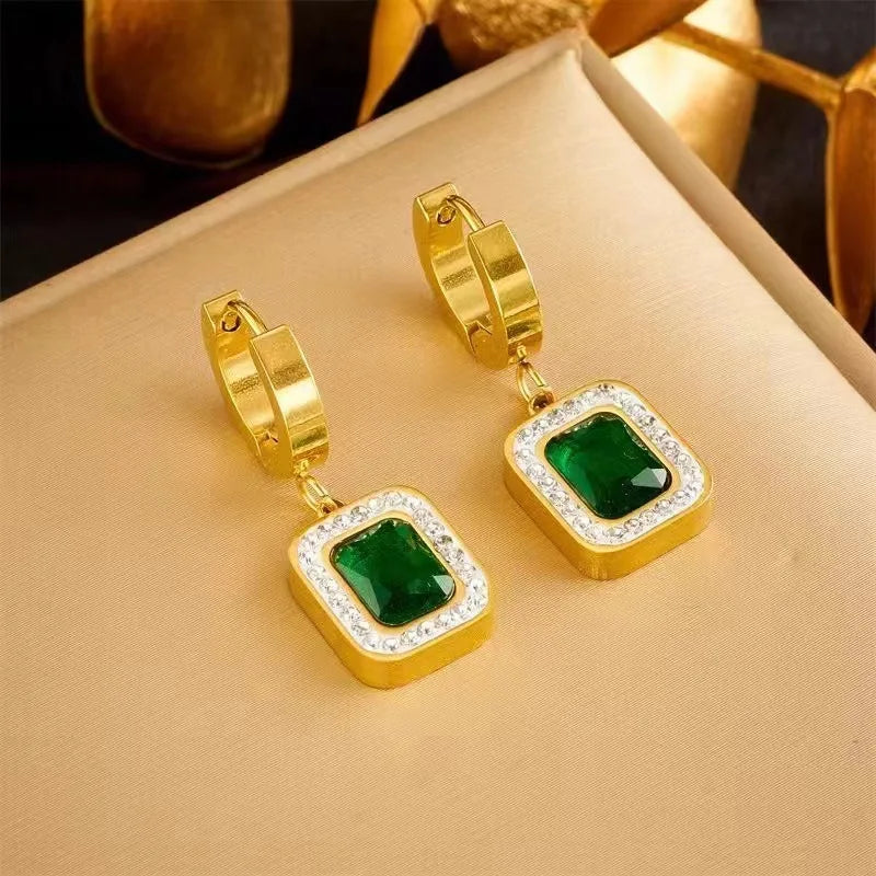 Luxurious Exquisite Emerald Decoration Jewelry Set For Women's Summer Travel Fashion Jewelry Matching