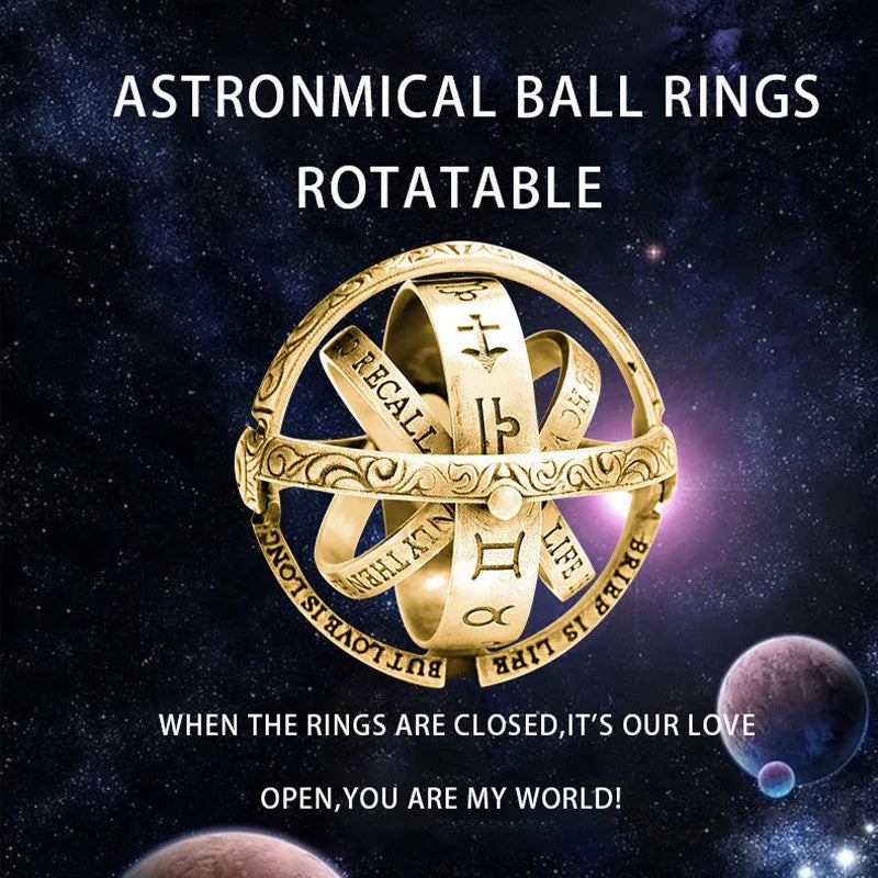 Astronomical B All Rings For Women Men Creative Complex Rotating Cosmic Finger Ring Jewelry 2024 Fashion Male Female Rings