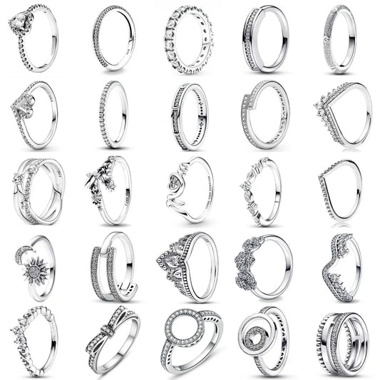 European Ring Rings 925 Sterling Silver Heart Bow Round Size 6789 For Women Men Jewelry Party Fashion Wedding