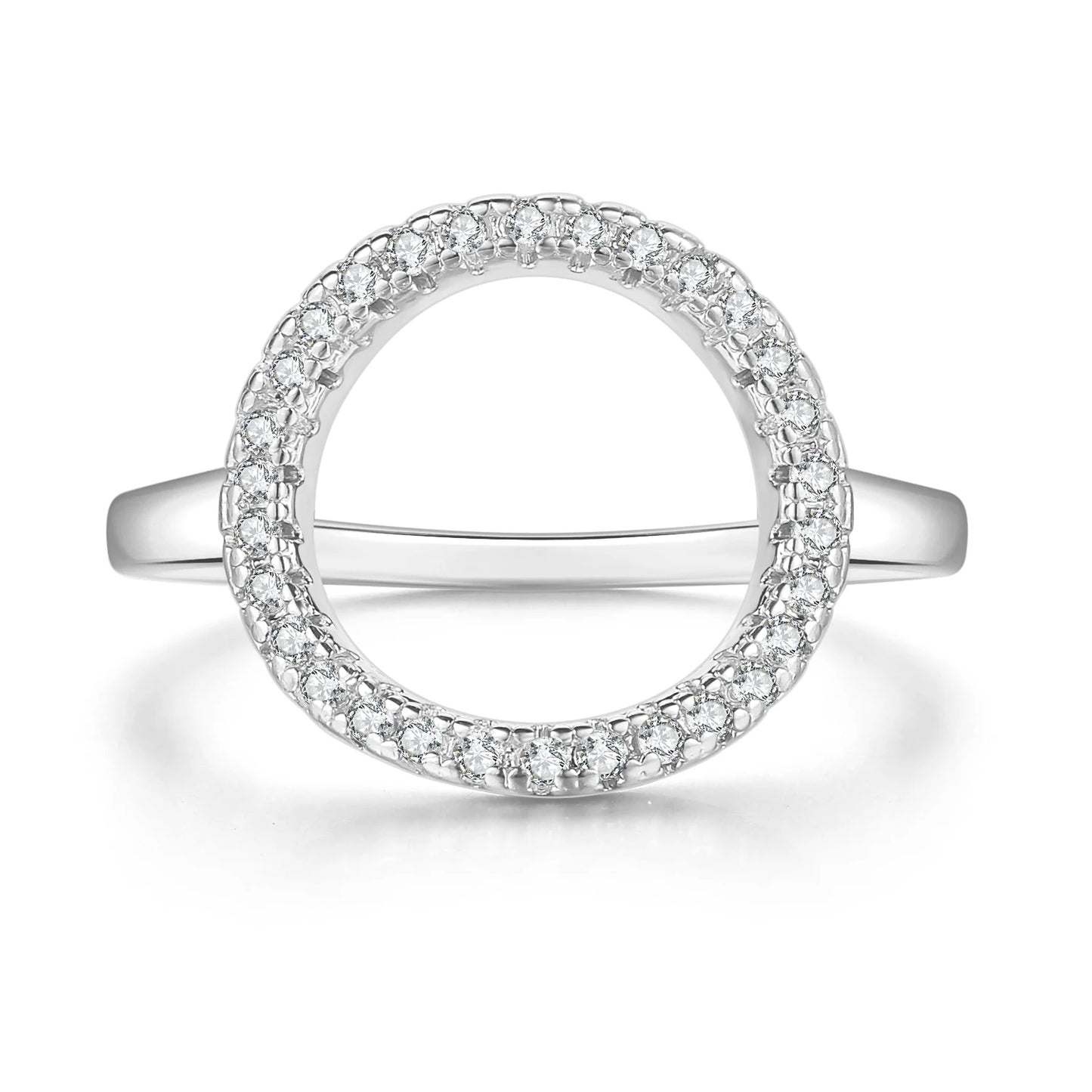 Rings For Women Summer Circle Personality Sweet Gift Rose White Gold Color All Size Fashion Jewelry R843 R844