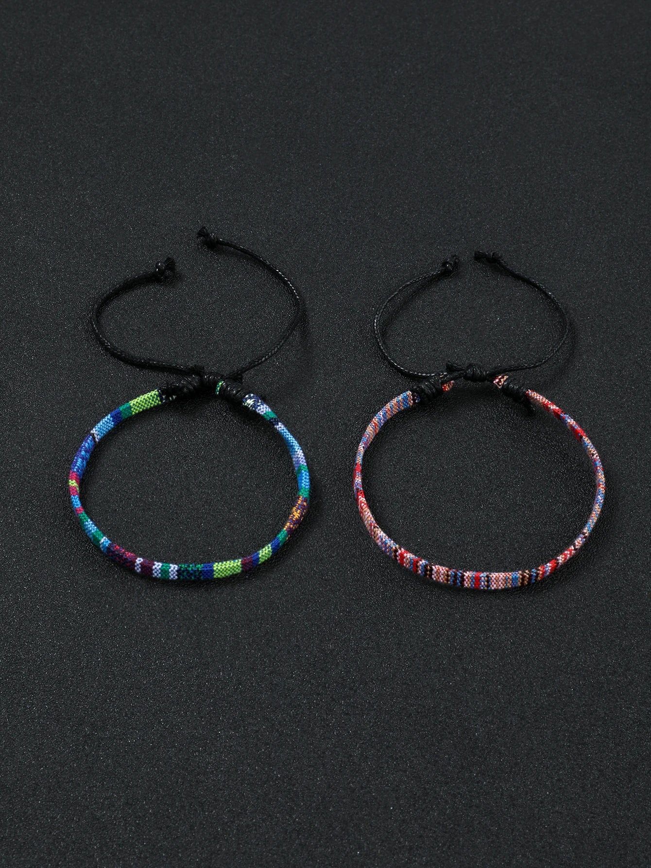 4PCS Summer Bohemian Style Hand-woven Anklets Men and Ladies Couple's Adjustable Anklets Set Beach Leisure