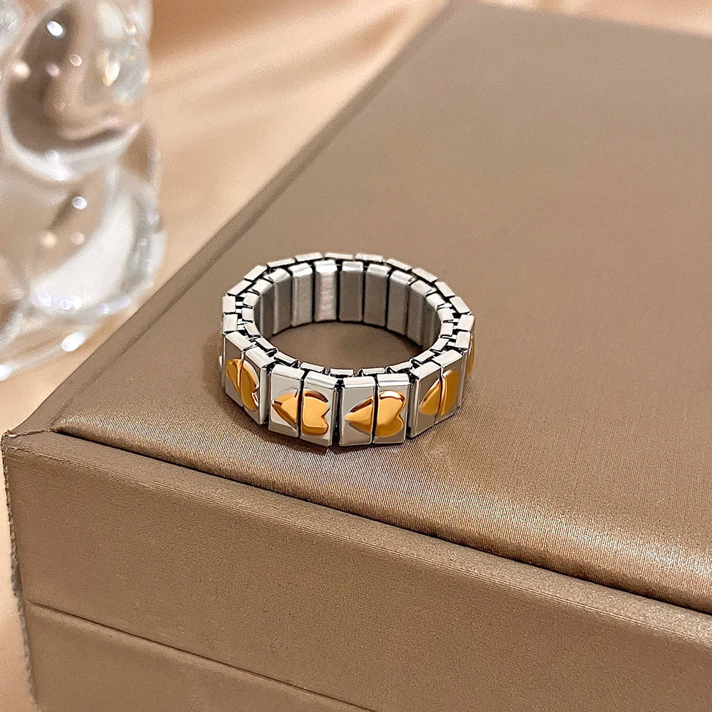 Greatera Elastic Love Ring Bangle For Women Men Fashion Multiple Stainless Steel Star Pattern Charm Watch Strap Bracelet Jewelry