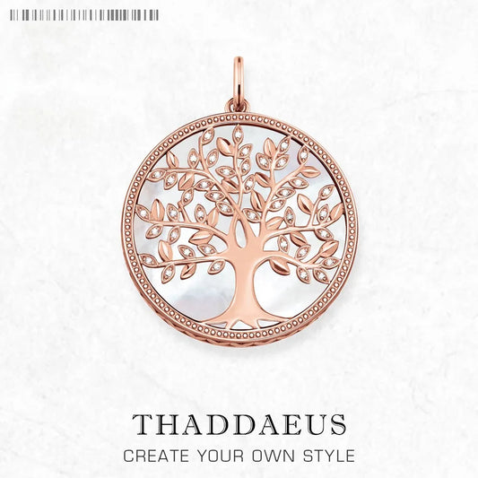 Pendants White Tree Rose Gold Color New Jewelry Romantic Symbol Balance 925 Sterling Silver Accessories Gift For Women