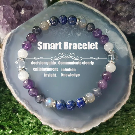Wisdom Bracelet, Decision Guide, Clear Communication Wrist Rosary, Enlightenment, Intuition, Insight, Knowledge, Crystal Healing