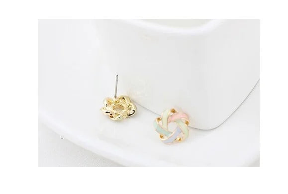 RAVIMOUR 2017 Enamel Pendientes Femme Fashion Gold Color Stud Earrings for Women Piercing Flower Brinco boucle d'oreille Bijoux