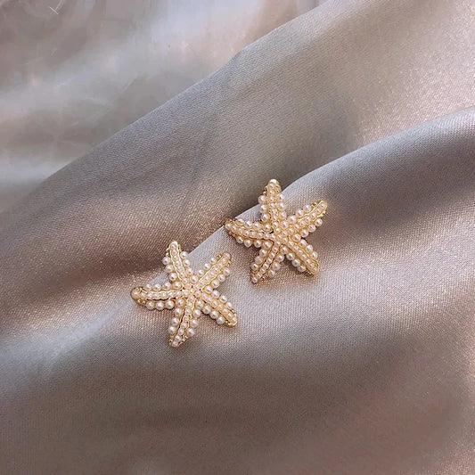 Nuevos pendientes de estrella de mar para dormir, temperamento femenino, diseño exquisito, regalos de fiesta, joyería de moda para mujer.