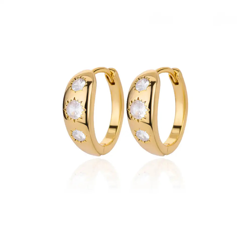 Zircon Star Earring For Women Girl Stainless Steel Hoop Piercing Earring y2k 2023 New Jewelry Accessories aretes free shipping