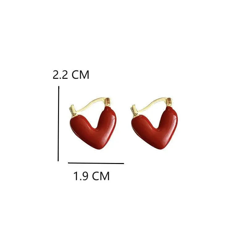 Light Luxury and High Quality Glazed Love Earrings for Women, Small and Exquisite Fashion Earrings, New Earrings