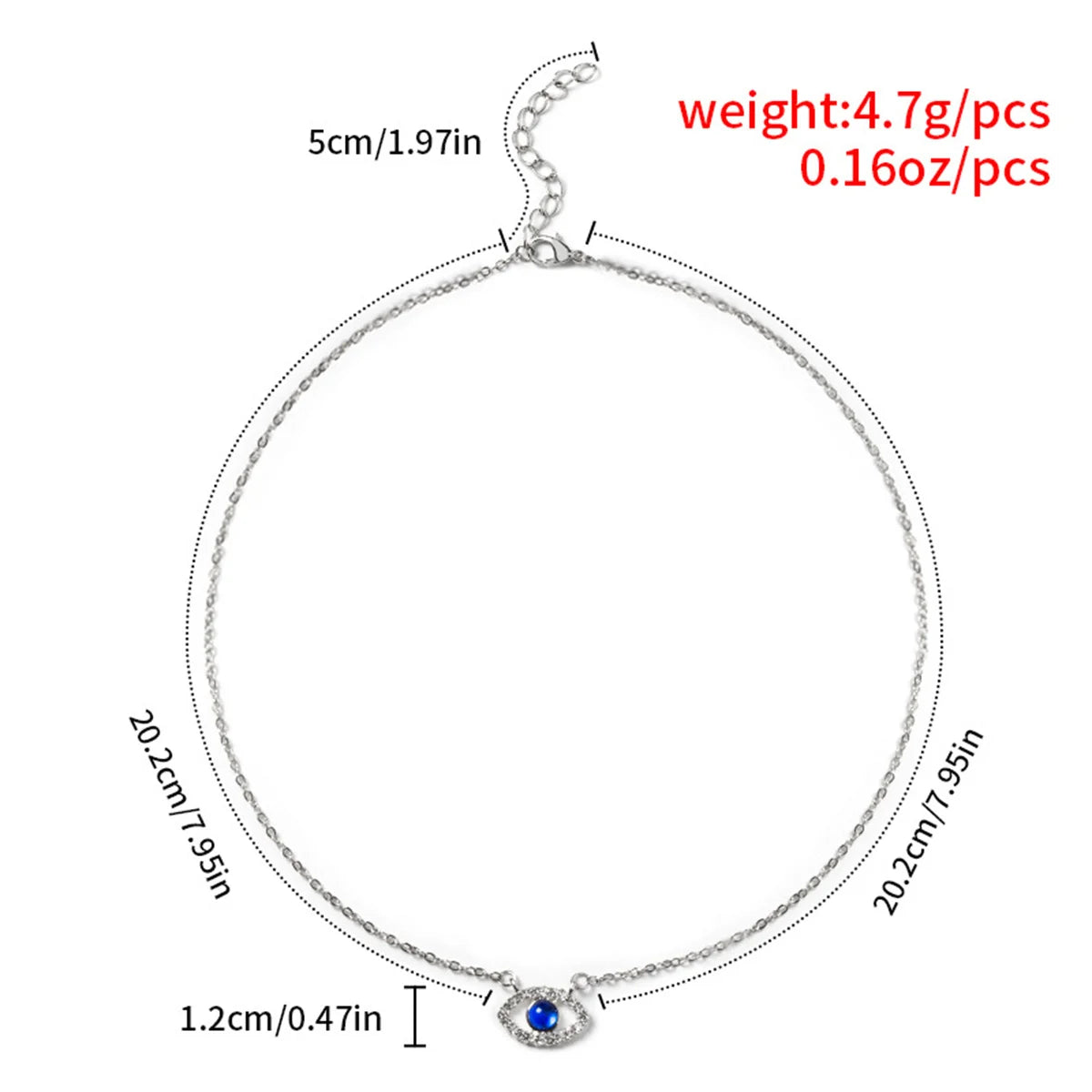 Fashion Evil Eye Necklace For Women Minimalist Classic Turkish Blue Eyes Pendant Choker Fatima Hand Clavicle Chain Lucky Jewelry