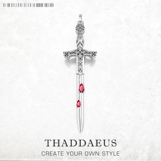 Pendant Sword With Blood,New Fine Jewelry Europe Bijoux 925 Sterling Silver Vintage Accessories Gift For Woman & Men