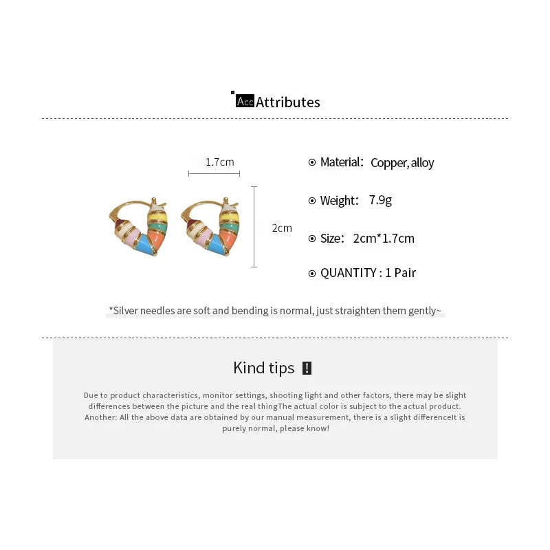 Candy Colorful Heart Hollow Hoop Earrings for Women Korean Sweet Design Sense Ear Buckle Cute Fashion Temperament Party Jewelry