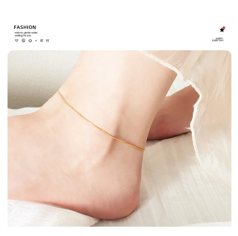 Anklets For Women Stainless Steel 18K Gold Plated High Quality No Tarnish Women's Ankle Bracelets Foot Chains Luxury Ankle Strap