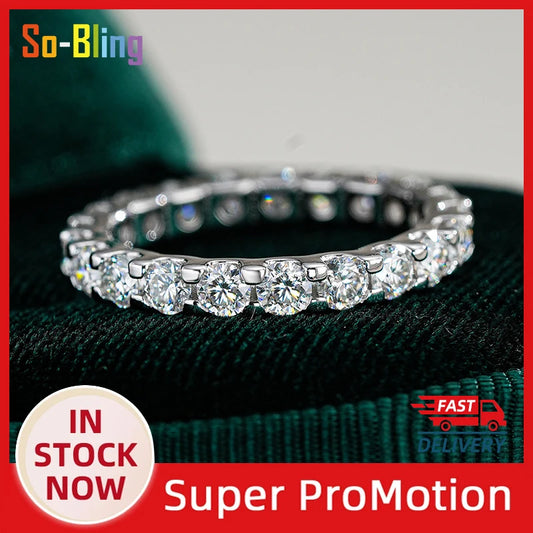 So-Bling S925 Sterling Silver Rings For Women Elegant Fine Cubic Zirconia Ring Bridal Wedding Engagement Women Trendy Jewelry