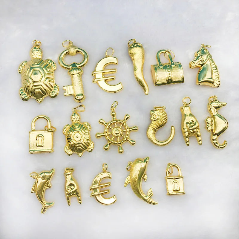 Pendant with Necklace For Women Men 24k Gold Plated Copper 33 Designs Wholesale Fashion Jewelry For Daily Wear Anniversary