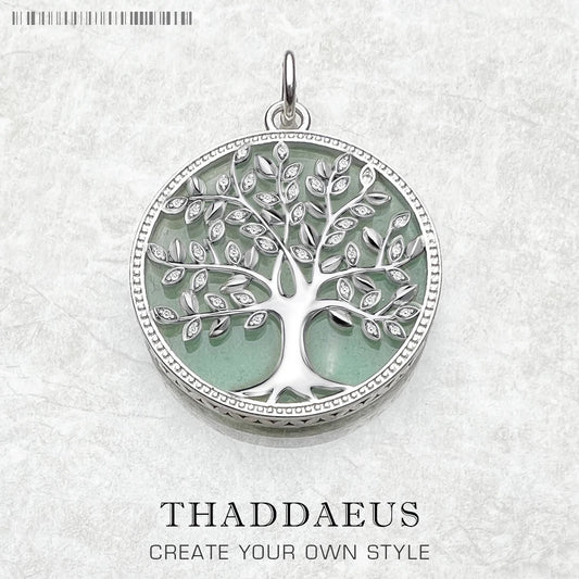 Pendants Green Tree Spring New Jewelry Trendy Happy Future 925 Sterling Silver Accessories Gift For Women