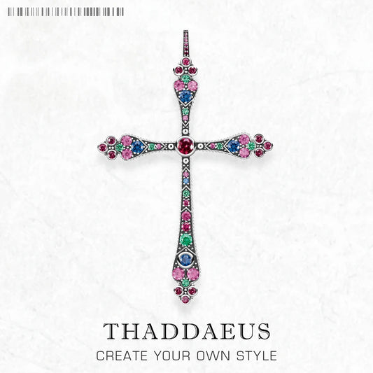 Pendants Royalty Cross Colorful New Victorian Jewelry Bohemia 925 Sterling Silver Accessories Gift For Women