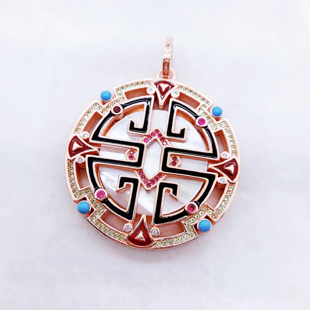 Pendant Asian Ornament,2022 Spring New Gracefully Fine Jewelry Ethnic 925 Sterling Silver Gift For Women
