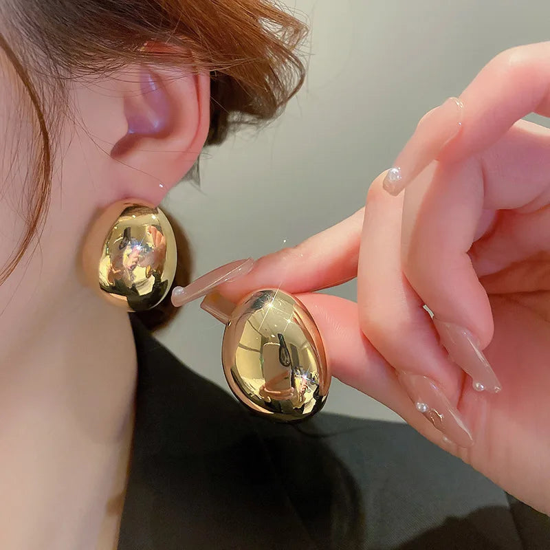 Retro Exaggerate Metal Statement Earrings for Women European Fashion Round Star Square Leaf Twist Geometry Long Earrings Jewelry