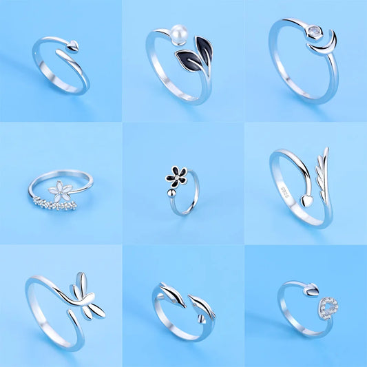 Anel de prata esterlina 925 quente AAA zircônia ajustável simplicidade moda requintada acessórios de joias femininas presente de festa de casamento