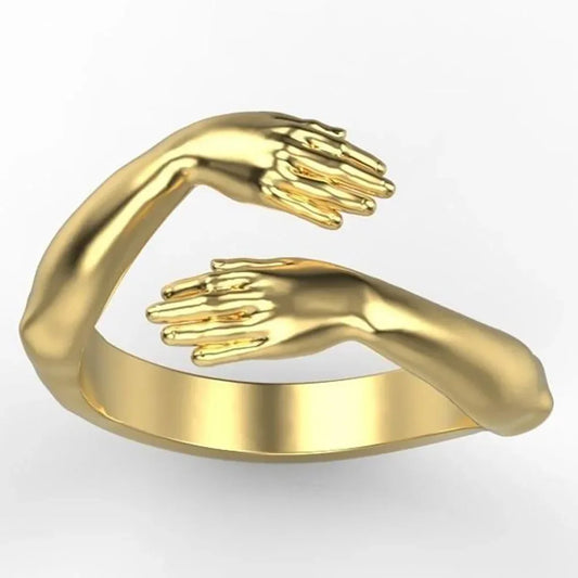 Rings 2025 Trend Jewelry Hands Hug Punk Personality Open Dropshipping Rings for Women Men