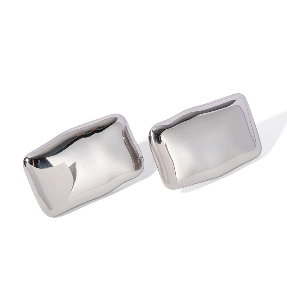 Uworld Fashion Trendy Stainless Steel Gold Color Textured Earrings Prevent Allergy 18K Gold PVD Plated Versatile Daily Jewelry