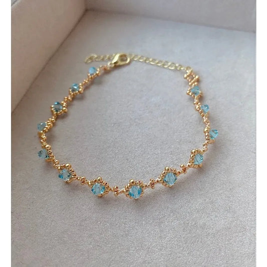 Exquisite 18k gold plated crystal bracelet, gift for her,
