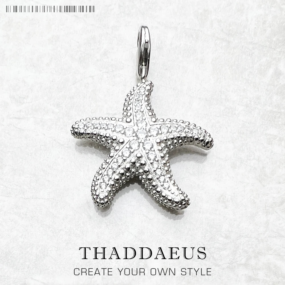 Pendants Starfish Pave,2019 Brand Glam Fashion Jewelry Europe Trendy 925 Sterling Silver Bijoux Accessories Gift For Woman