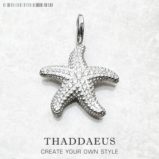 Pendants Starfish Pave,2019 Brand Glam Fashion Jewelry Europe Trendy 925 Sterling Silver Bijoux Accessories Gift For  Woman