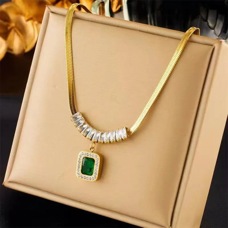Luxurious Exquisite Emerald Decoration Jewelry Set For Women's Summer Travel Fashion Jewelry Matching