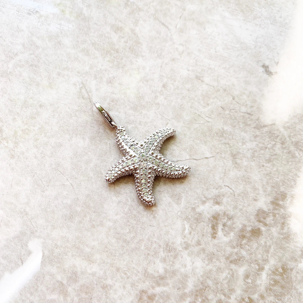 Pendants Starfish Pave,2019 Brand Glam Fashion Jewelry Europe Trendy 925 Sterling Silver Bijoux Accessories Gift For Woman