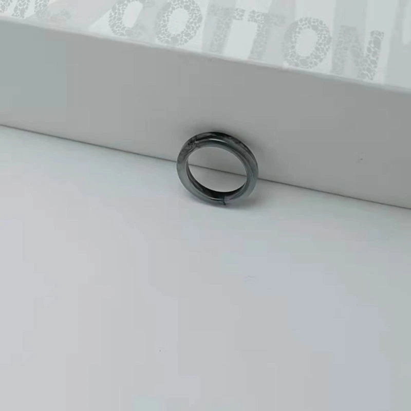 2Pcs Resin Rings Tiny Aesthetic Acrylic Ring Women Teen Girl Cute Stackable Ring Statement Jewelry Ornament Ring Gift