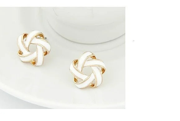 RAVIMOUR 2017 Enamel Pendientes Femme Fashion Gold Color Stud Earrings for Women Piercing Flower Brinco boucle d'oreille Bijoux