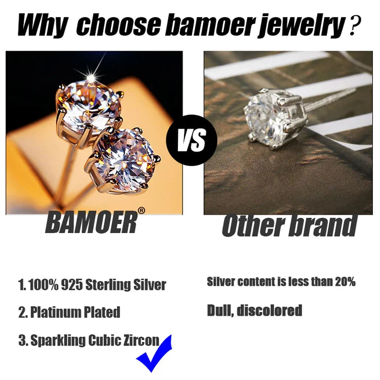 BAMOER 925 Sterling Silver Full pave CZ Simulated Diamond Stackable Ring, Women Gold Plated Engagement Wedding Eternity Bands