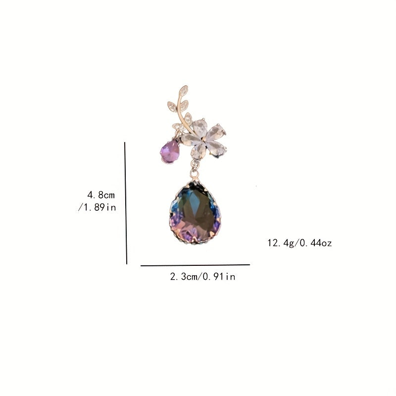 Flower & Teardrop Shape Drop Dangle Earrings Elegant Jewelry Gift For Women