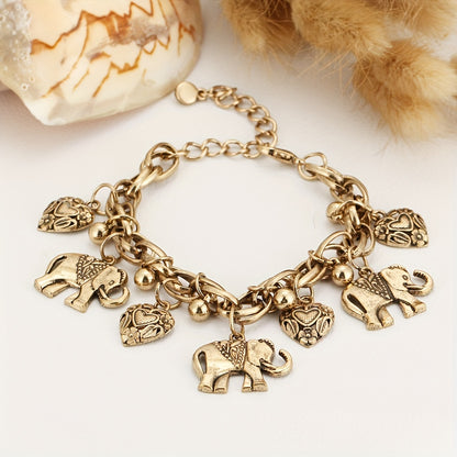 1pc Vintage Carved Elephant Love Heart Etc Shape Pendant Chain Anklet For Women Summer Foot Ankle Bracelet Beach Jewelry