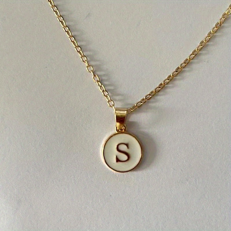 English Letters Decor Necklace Simple Pendant Necklace Alloy Necklace Jewelry Accessories For Women Gifts