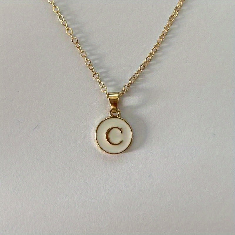 English Letters Decor Necklace Simple Pendant Necklace Alloy Necklace Jewelry Accessories For Women Gifts