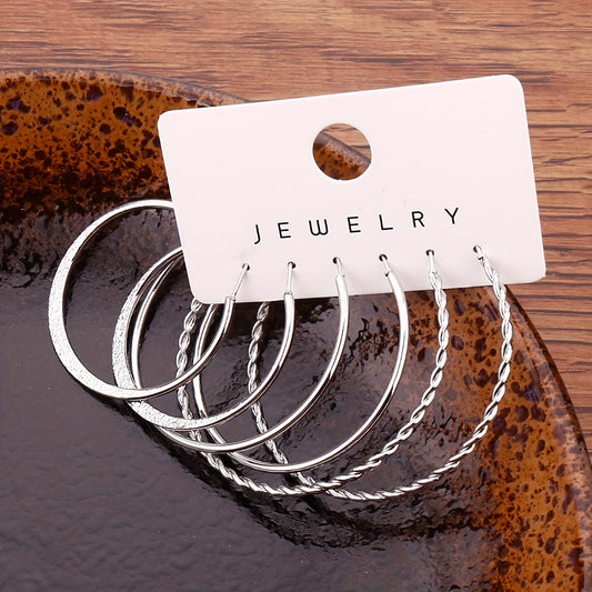 14K Plated Classic Hoop Earrings Set - Timeless Jewelry for Daily Wear, Party Decoration, and Ornament - Hypoallergenic, Nickel-Free, and Durable