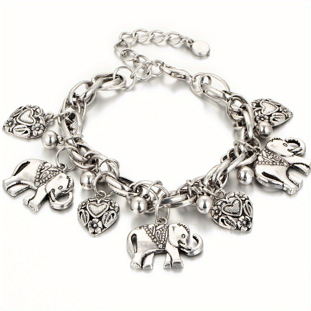 1pc Vintage Carved Elephant Love Heart Etc Shape Pendant Chain Anklet For Women Summer Foot Ankle Bracelet Beach Jewelry