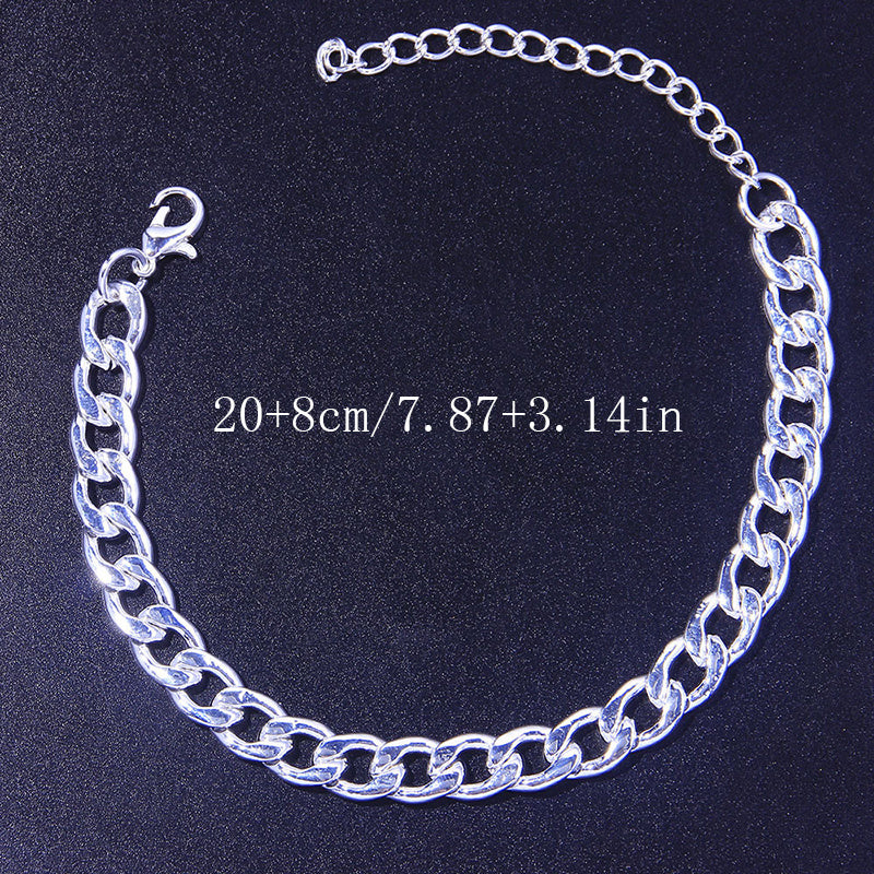 1pc Stylish Golden Titanium Steel Cuban Chain Anklet - Versatile & Durable, Perfect for Casual Attire, Vacation Style Jewelry for Women, Vacation Accessory | Minimalist Anklet | Polished Golden Finish