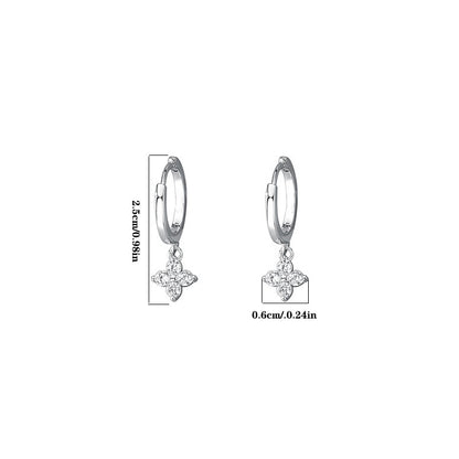 Sparkling Zircon Decor Dangle Earrings Luxury Japanese / Korean Style Copper Plated Jewelry Daily Casual